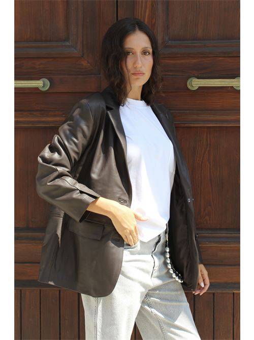 Giacca 100% genuine leather oversize VICOLO | TF02711