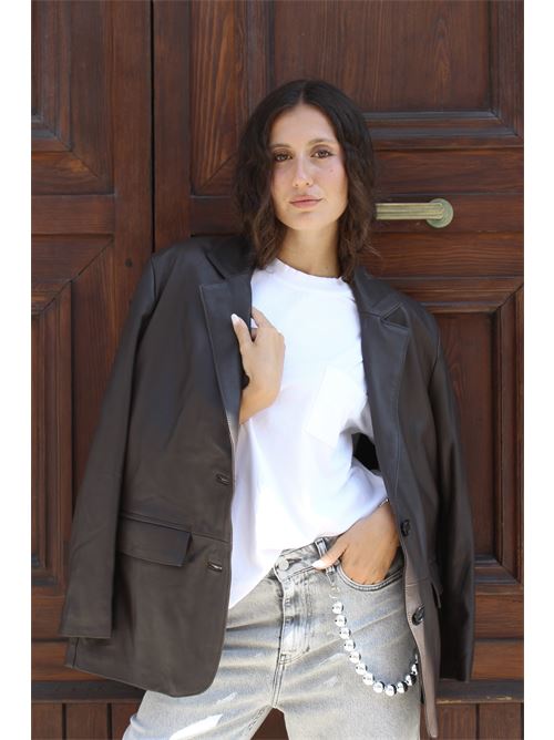 Giacca 100% genuine leather oversize VICOLO | TF02711