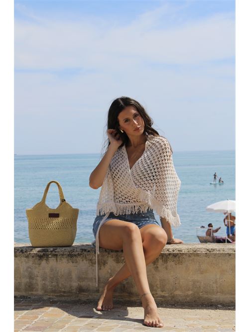 Pareo in maglia crochet con frange HAVEONE | GFP-N0471