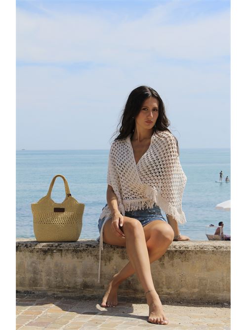 Pareo in maglia crochet con frange HAVEONE | GFP-N0471