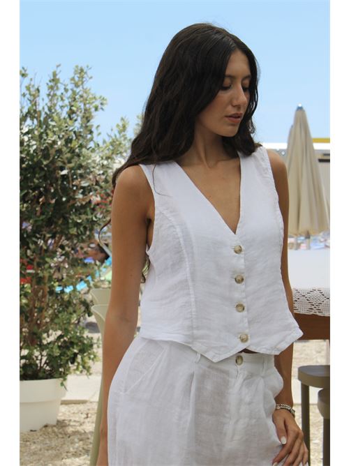 Gilet corto in lino HAVEONE | LVE-N0491
