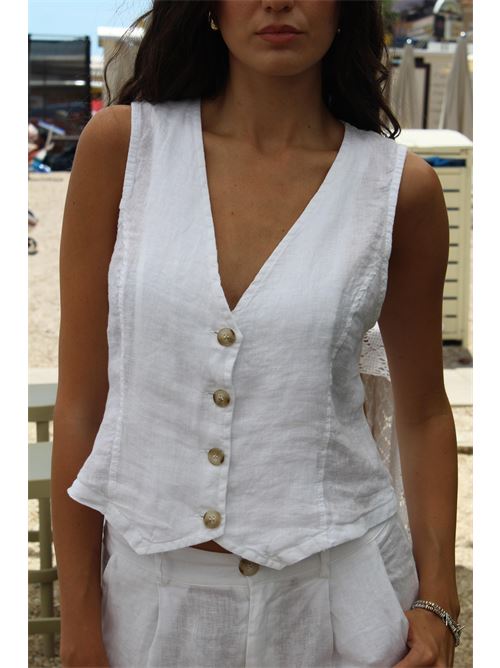 Gilet corto in lino HAVEONE | LVE-N0491