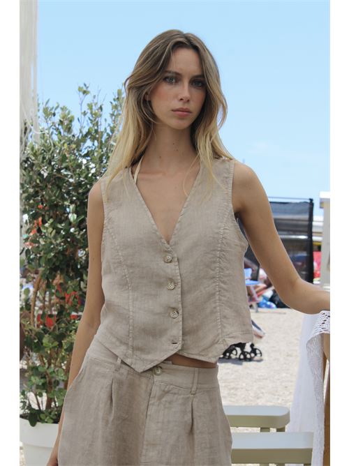 Gilet corto in lino HAVEONE | LVE-N0492