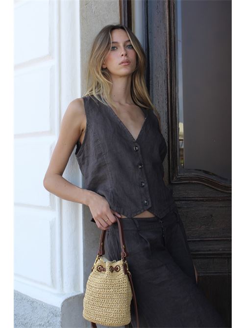 Gilet corto in lino HAVEONE | LVE-N0493