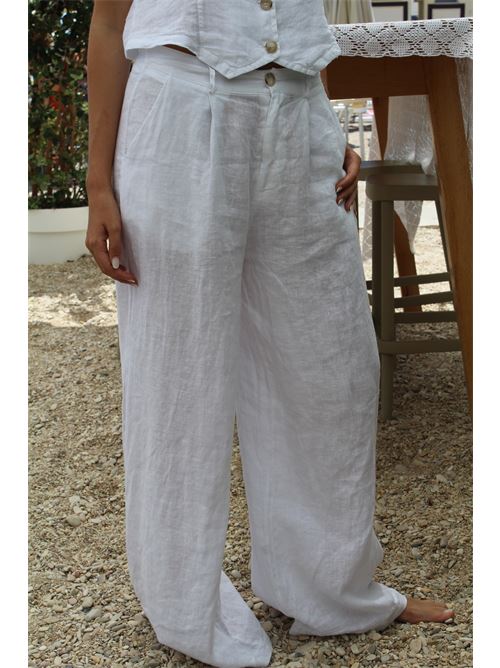 Pantalone palazzo in lino HAVEONE | PVE-N5011