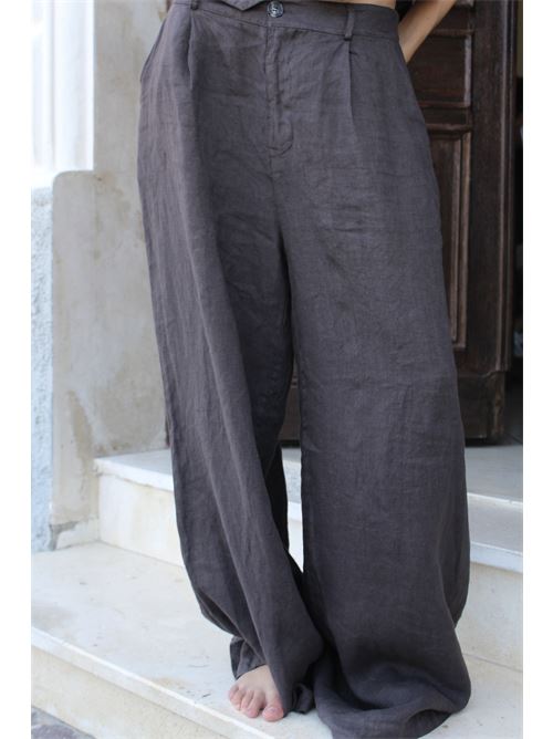 Pantalone palazzo in lino HAVEONE | PVE-N5013