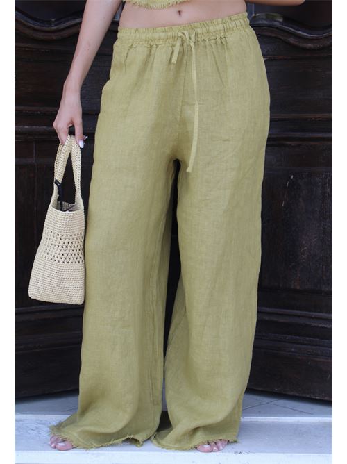 Pantalone sfrangiato in  lino HAVEONE | PVE-N5384