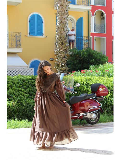 Abito lungo crochet e maniche ampie SOUVENIR | S37M14871